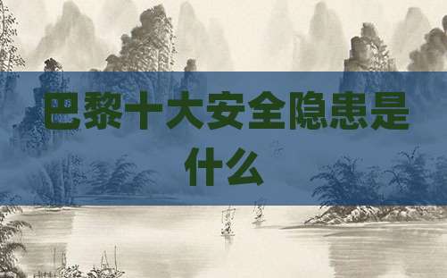 巴黎十大安全隐患是什么
