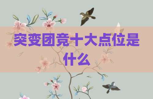 突变团竞十大点位是什么