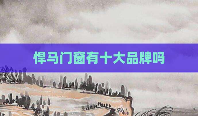 悍马门窗有十大品牌吗