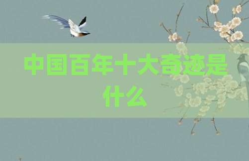 中国百年十大奇迹是什么