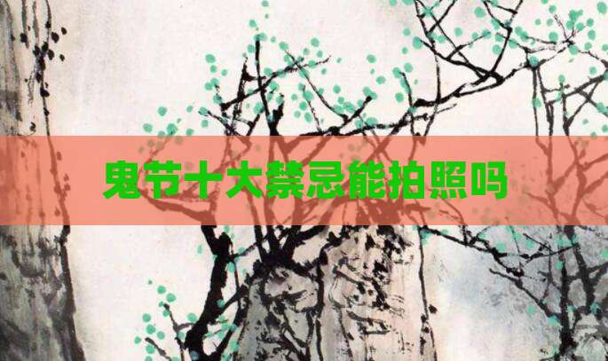 鬼节十大禁忌能拍照吗