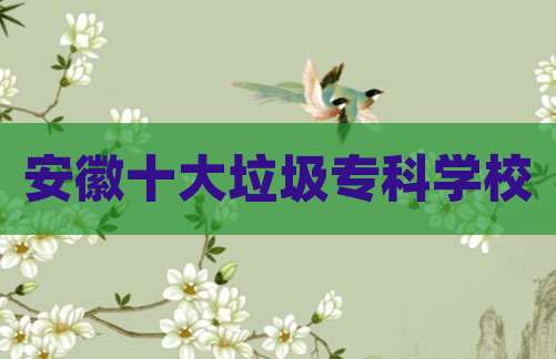 安徽十大垃圾专科学校