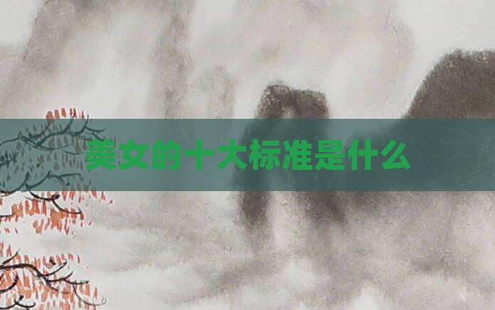 美女的十大标准是什么
